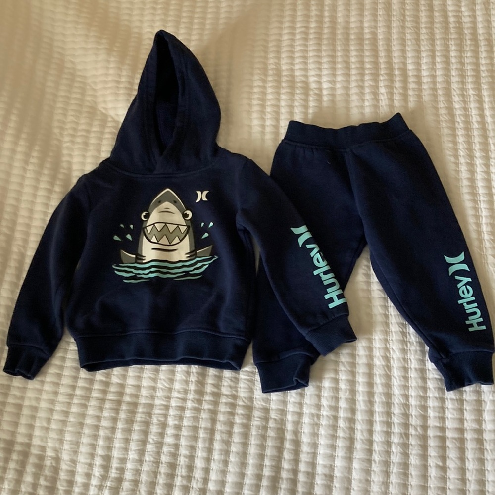 Hurley Kids Shark Hoodie and Pants Set - Navy